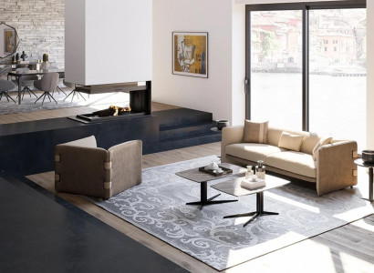 Living room Complete 6tlg 2x Coffee table Luxury Upholstered furniture Beige Sofa Couch new