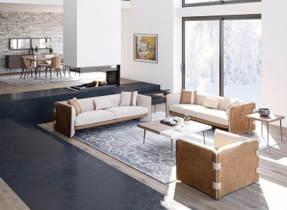 Luxury Sofa Set 2x Three Seater Sofas Couches Modern Armchair Living room Furnishings