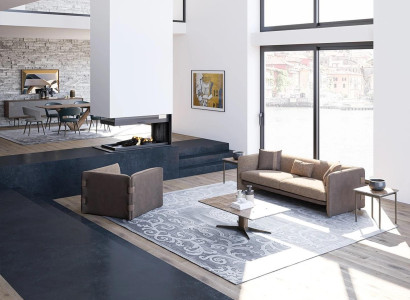 Living room Complete Sofa Three Seater Upholstered furniture Armchair Design Coffee table