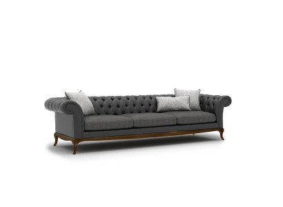 Living room Sofa Couch Four Seater Gray Furnishings Designer Upholstered furniture