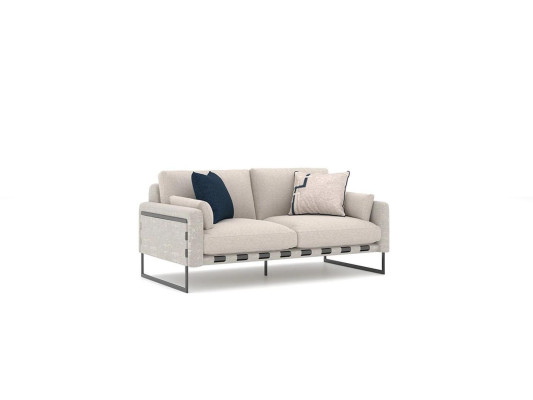 Sofa Two-seater Furnishings Living room Upholstered Furniture Modern Beige Couch