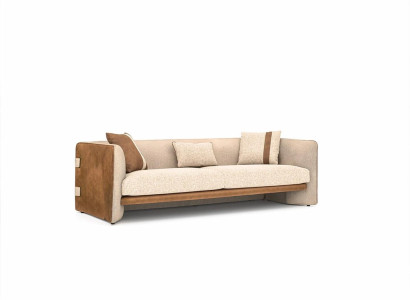 Beige Sofa Luxury Three Seater Couch Modern Furnishings Upholstered furniture Textile