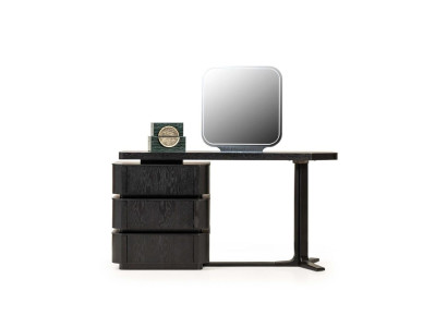 Dressing table with Mirror Console table Dressing table Wood Black Set
