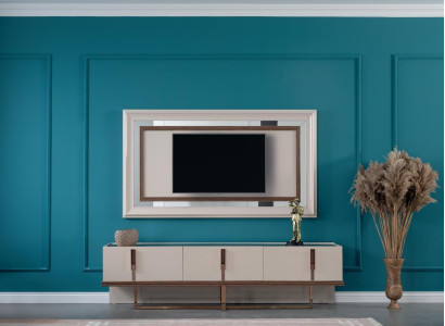Sideboard TV stand wall panel TV cabinet lowboard wardrobe wood white modern