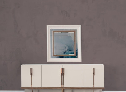 Suite Sideboard with Mirror Sideboard Chest of drawers Wardrobe Wood White Set