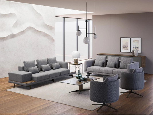 Design sofa set 2x sofa three-seater set armchair couch modern luxury new upholstery