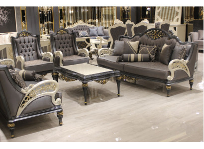 Complete Sofa set 3311+ Coffee table Classic Set Chesterfield Relax Armchair