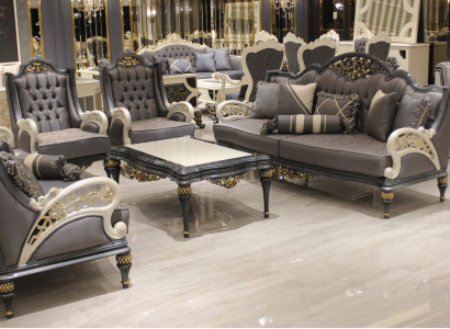 Complete Sofa set 3311+ Coffee table Classic Set Chesterfield Relax Armchair