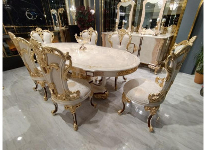 Dining room set luxury chair set 6x chairs dining set suite armchairs sideboard