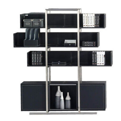 Luxury stainless steel Shelf Wardrobe Living room wall cabinets Office shelves