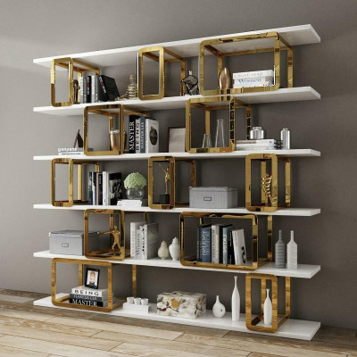 Design Divider Wall Shelf Living room Cabinets stainless steel Shelves Books Wardrobe new