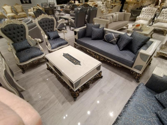 Designer Living room Set 2x Sofas, Stylish Armchair Luxury Living room Set