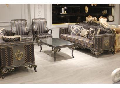 Luxury 3 piece living room set sofa set set 2x sofa 3 seater relax armchair