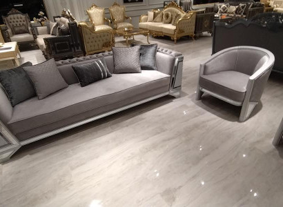 Premium Furniture Living room set 3+3+1 seats sofa set 2x sofas armchair