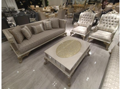 Luxurious living room suite set sofa + 2x comfortable armchairs new