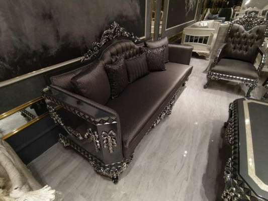 Comfortable living room set Suite 3+1+1 and new luxury 2x armchair brown