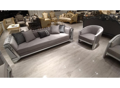 Chic Furniture Sofa set set 3+1+1 Sofa set Sofas 2x Armchair Gray