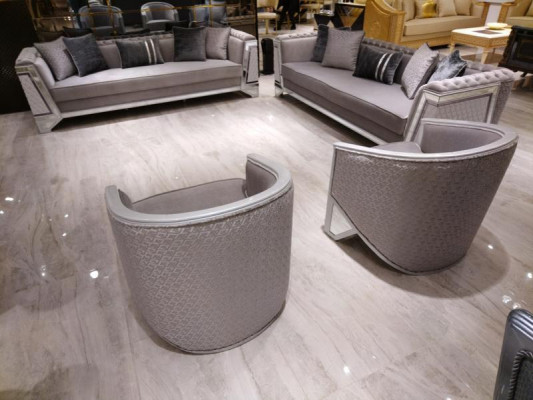Chic Furniture Sofa set set 3+1+1 Sofa set Sofas 2x Armchair Gray