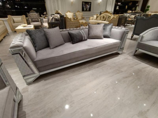 Chic Furniture Sofa set set 3+1+1 Sofa set Sofas 2x Armchair Gray
