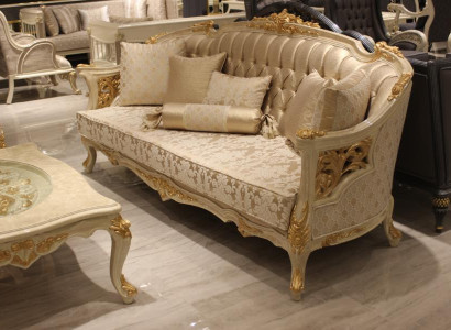 Exquisite Living room Deluxe Sofa 3 Seater Noble Sofa Beige Living room Sofa