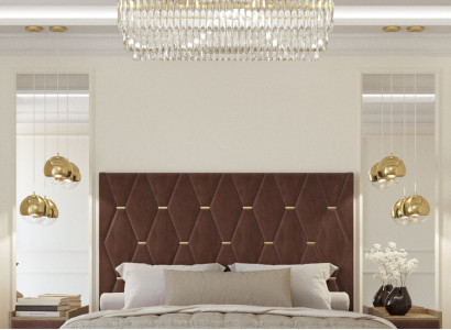 Large brown stainless steel bed designer double beds textile beds 3-piece set