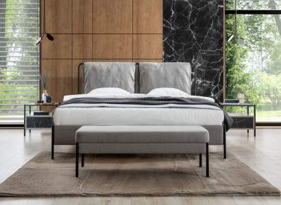 exclusive s Bedroom Double bed Metal Frame Modern Stool Luxury Furniture