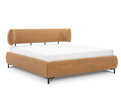 Brown Bedroom Bed Upholstered Beds Designer Wooden Frame Textile Bed