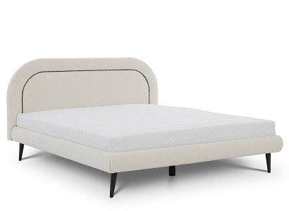 Bedroom Furniture White Bed Modern Textile Bed Upholstery Double bed