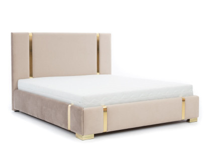 Beige Stainless Steel Bed Bedroom Beds Modern Upholstered bed Furniture new