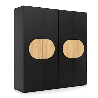 Black Wardrobe Modern Bedroom Furniture Luxury Wood Wardrobe