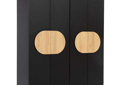 Black Wardrobe Modern Bedroom Furniture Luxury Wood Wardrobe