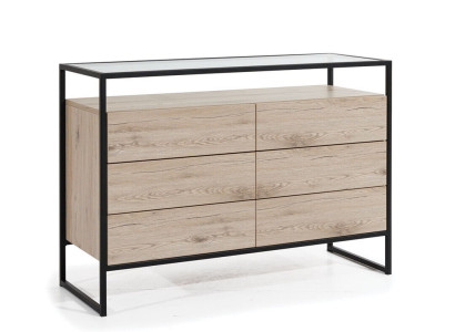 Brown Bedroom Chest of drawers 3-Drawers Modern Wood Sideboard Furniture
