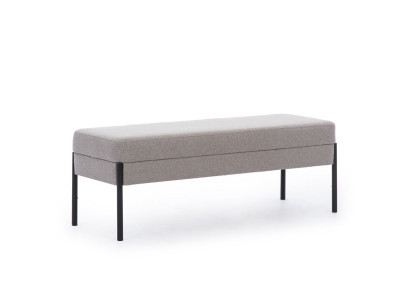 Gray Bedroom Bench seat Designer Wooden Frame Textile Upholstered Bench