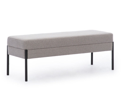 Gray Bedroom Bench seat Designer Wooden Frame Textile Upholstered Bench