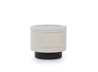 White Bedside table Bedroom Furniture Wooden frame Designer glass top