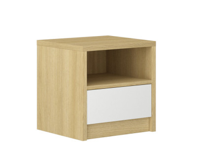 Light brown bedside table 1x drawer designer bedroom wooden console