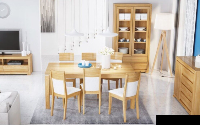 Dining table Wood Tables Living Dining Room Table Solid wood 200x90cm Dining tables Solid