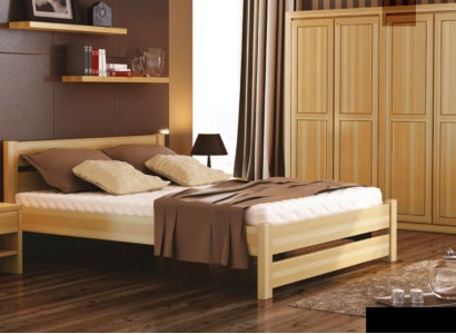 Bedroom 3 pcs. Set Bed Bedside tables 2x Beds Real Wood Solid wood