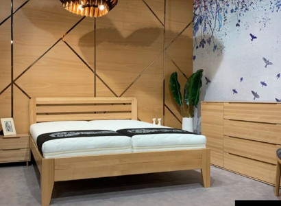 Bedroom Wooden bed Real Wood Bed Hotel 180x200 Style Solid Furniture Beds