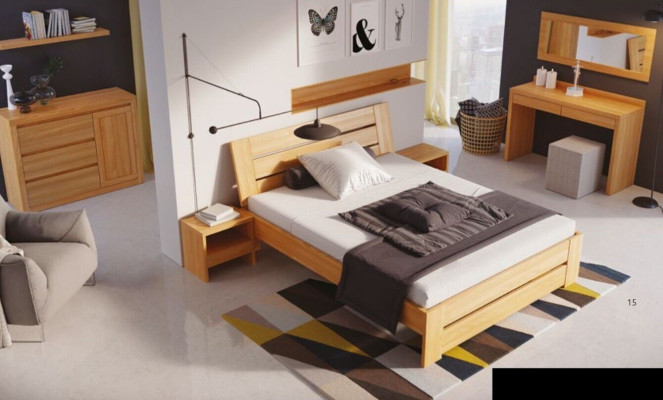 Wooden bed Real Wood Beds Bedroom Hotel 180x200 Style Solid Furniture
