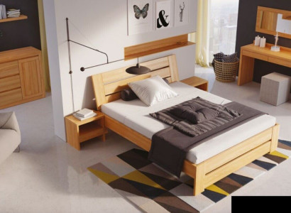 Wooden bed Real Wood Beds Bedroom Hotel 180x200 Style Solid Furniture