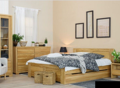 Bedroom Wooden bed Real Wood Bed Beds Hotel 180x200 cm Style Solid Furniture