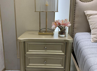 Bedside tables Bedside table Night console Design Bedroom Side table Gold Wood