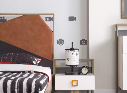Bedside table night console children's bedside table Childrens room Wood Gray Modern