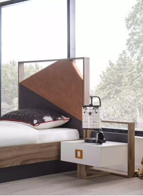 Bedside table night console children's bedside table Childrens room Wood Gray Modern