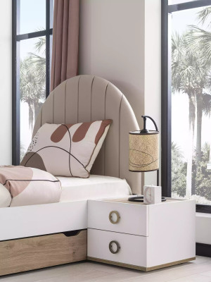 Bedside table night console children's bedside table Childrens room Wood White Modern