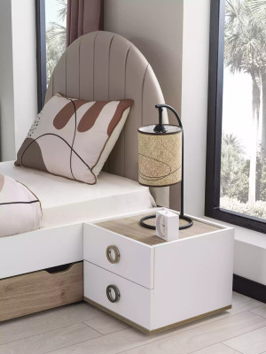 Bedside table night console children's bedside table Childrens room Wood White Modern