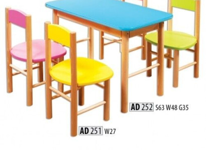 Chair Set Childrens room Seating Set Real Wood Solid 5pcs. Seat Group Table