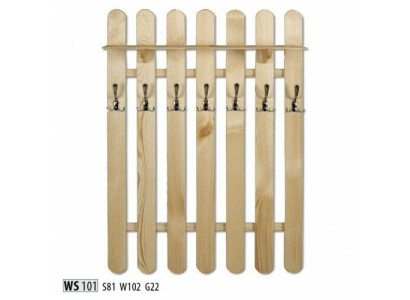 Wardrobe wall cabinet with 7 hooks, wall panel corridor Real wood