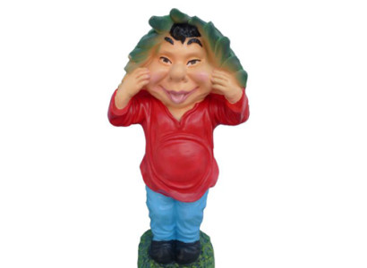 Ugly garden gnome figure 45cm to deface your own garden new